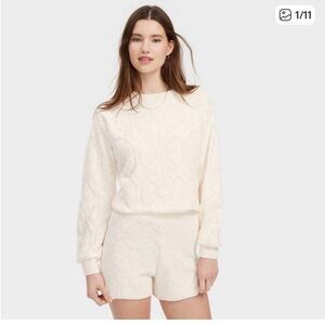 NWT Roller Rabbit Cream Terry Shorts with Drawstring Medium